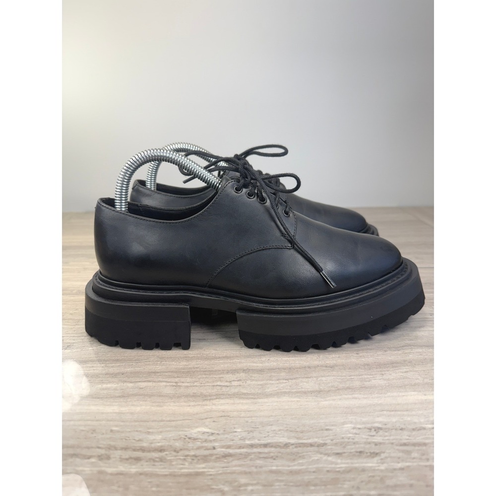 COS Leather Derby Chunky Platform Lug Sole Lace Up Oxfords Black 37 Minimalist - Picture 4 of 10